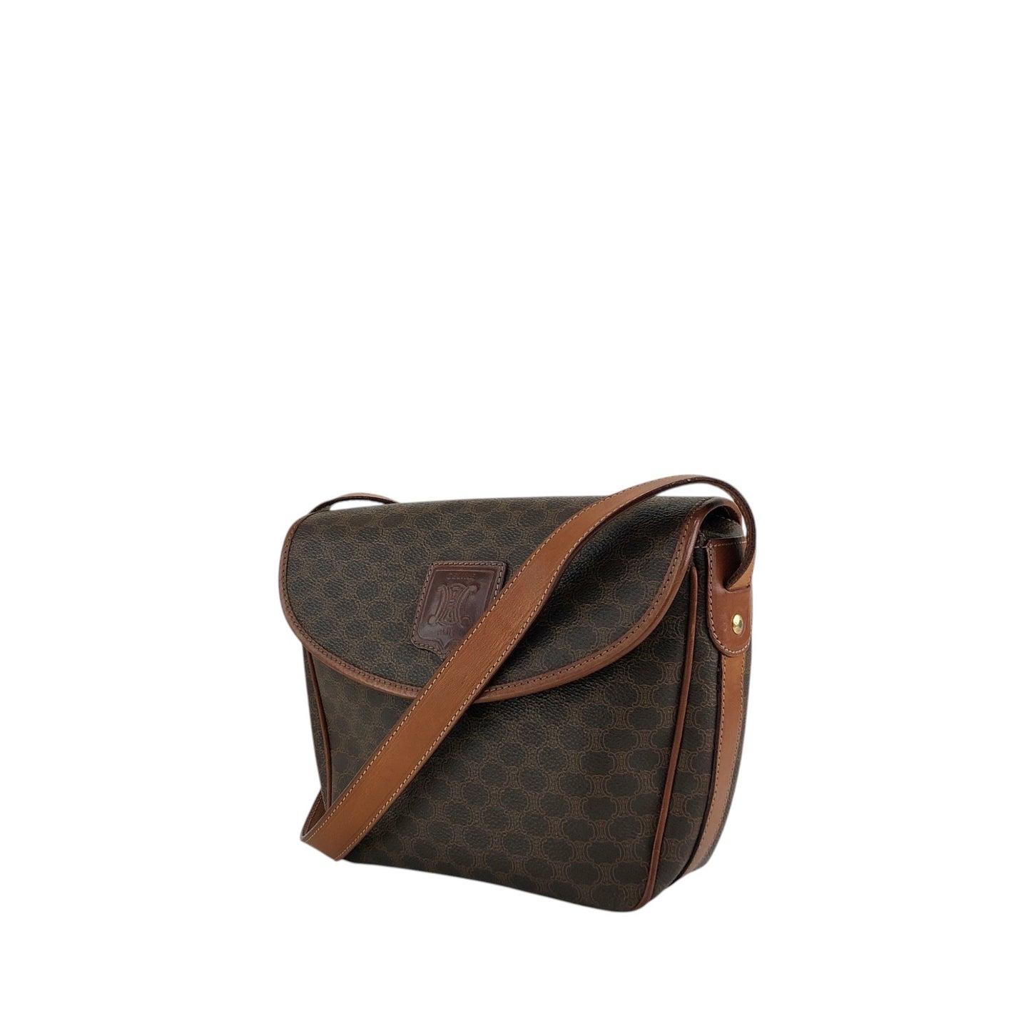 CELINE Macadam Blason Shoulder bag Brown Vintage ug57i6