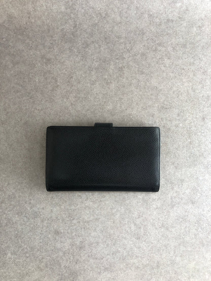 CHANEL Coco Mark Long Wallet Folded Wallet Black Vintage nd3dzs