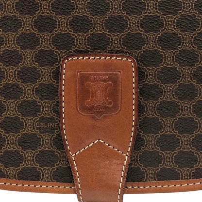 CELINE Macadam Blason Flap Shoulder bag Brown Vintage 2gysan
