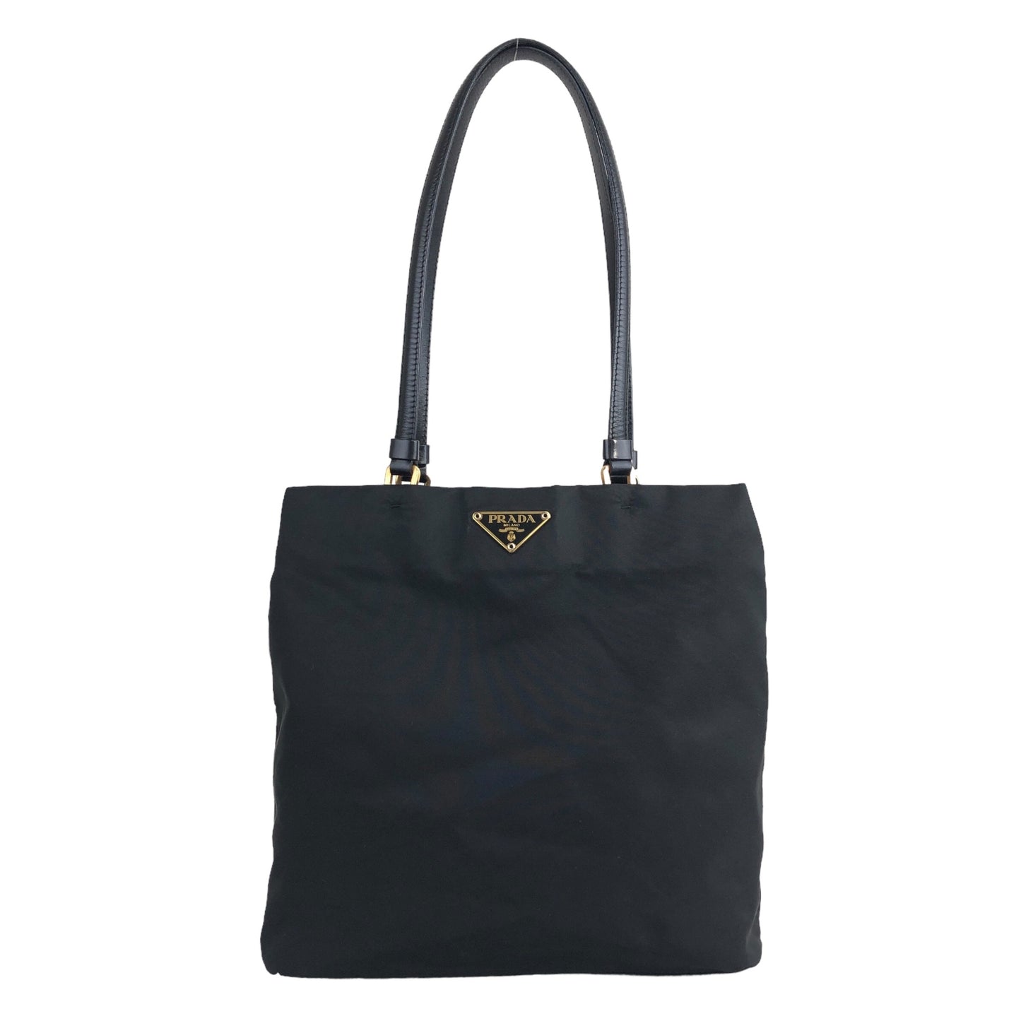 PRADA Triangle Logo Totebag Handbag Black Vintage 6ihn7n