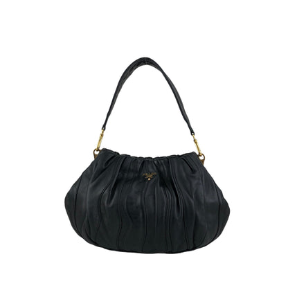 PRADA Logo Shoulder bag Black Vintage 6yixa5