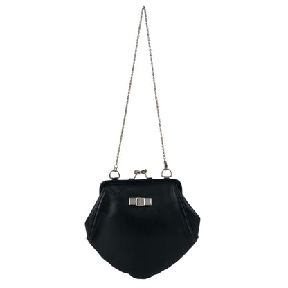 Salvatore Ferragamo Vala Metal Clasp Chain Shoulder bag Black Vintage yntg52