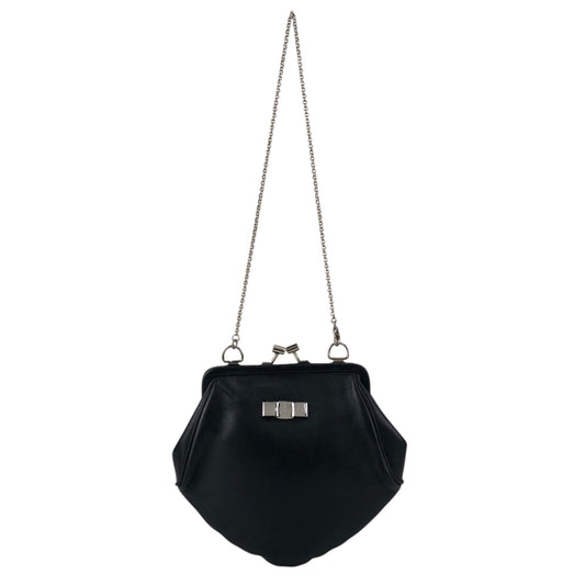 Salvatore Ferragamo Vala Metal Clasp Chain Shoulder bag Black Vintage yntg52