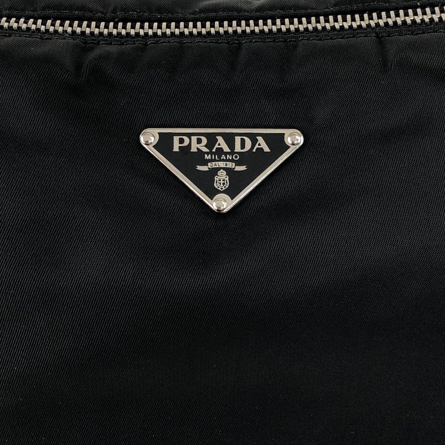 PRADA Tessuto Triangle Logo Shoulder bag Black Vintage ribjbv
