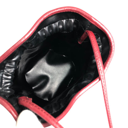 Christian Dior CD Logo Drawstring Shoulder bag Red Vintage smgt7i