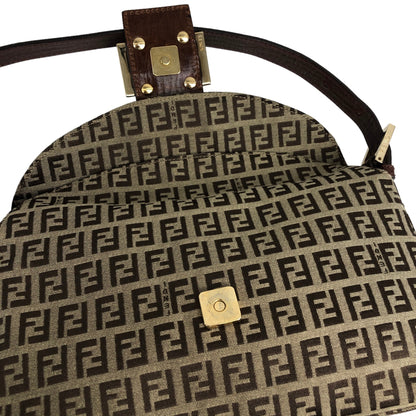 FENDI Zucchino Handbag Hobobag Brown Vintage 55k5nz