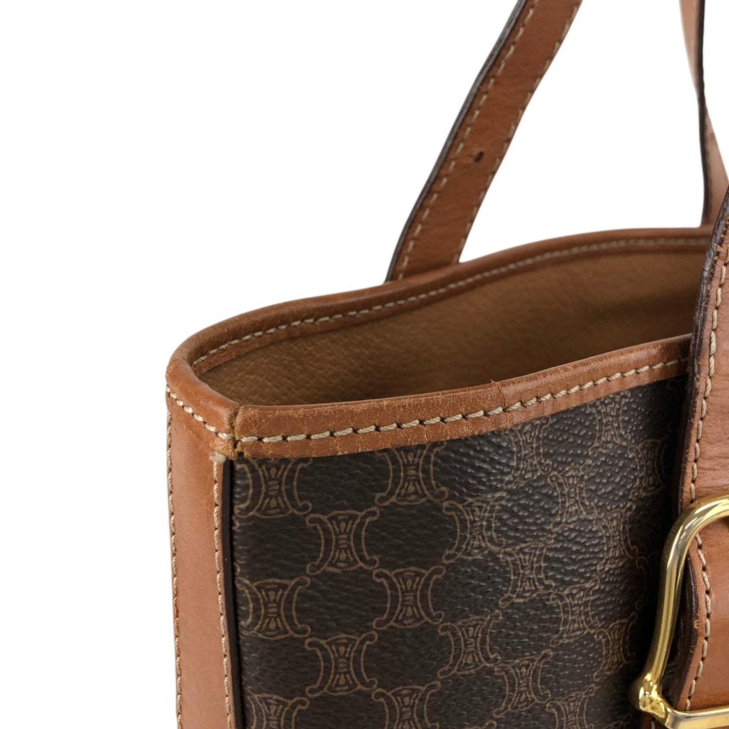 CELINE Macadam Blason Handbag Totebag Brown Vintage kyi4km