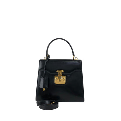 GUCCI Lady Lock Two-wayHandbag Shoulder bag Black Vintage uiedgd