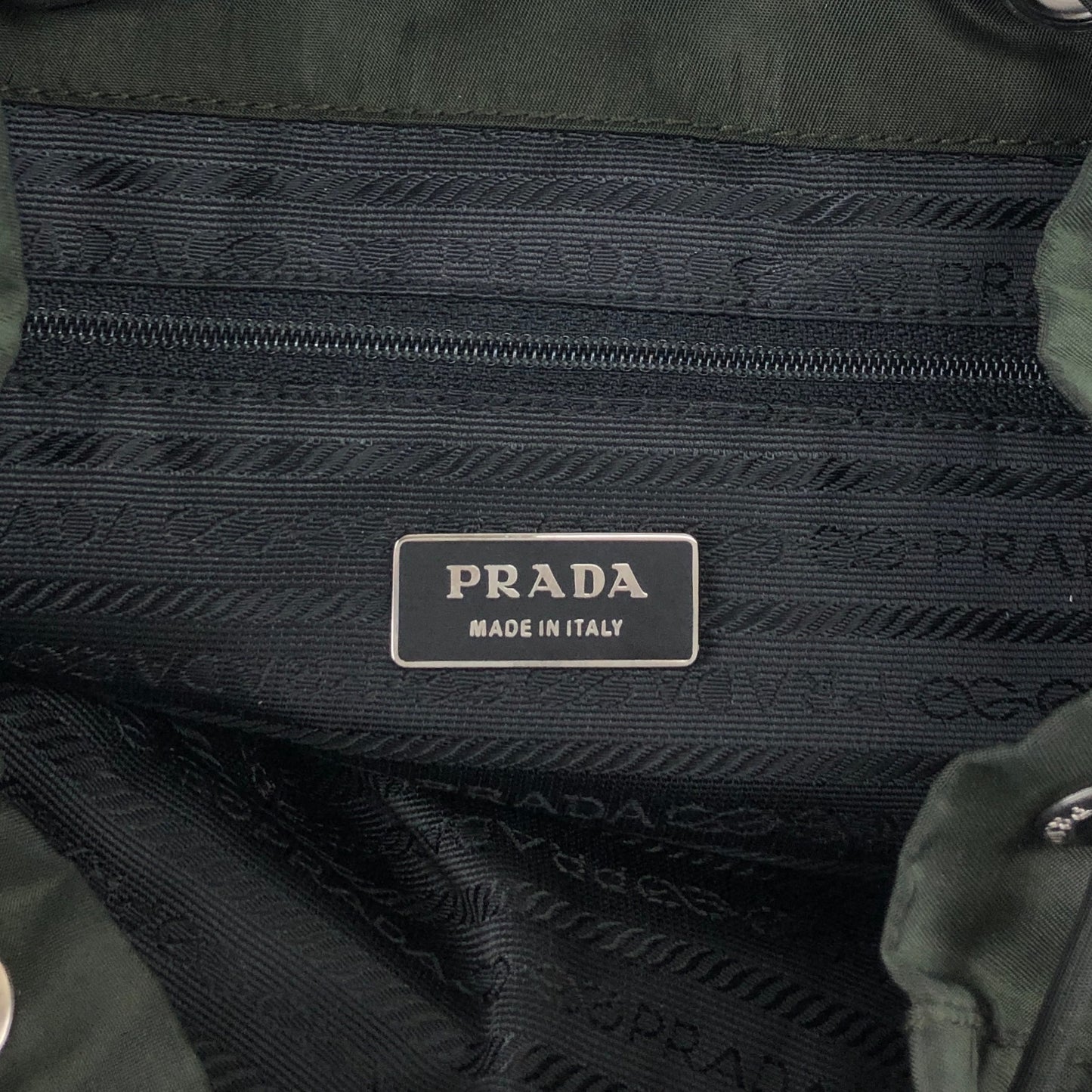 PRADA Tessuto Triangle Logo Double Pocket Backpack Black Vintage kuuttd