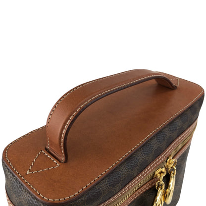 CELINE Macadam Circle Logo Charm Two-way Shoulder bag Vanity bag Brown Vintage 6zcbz5