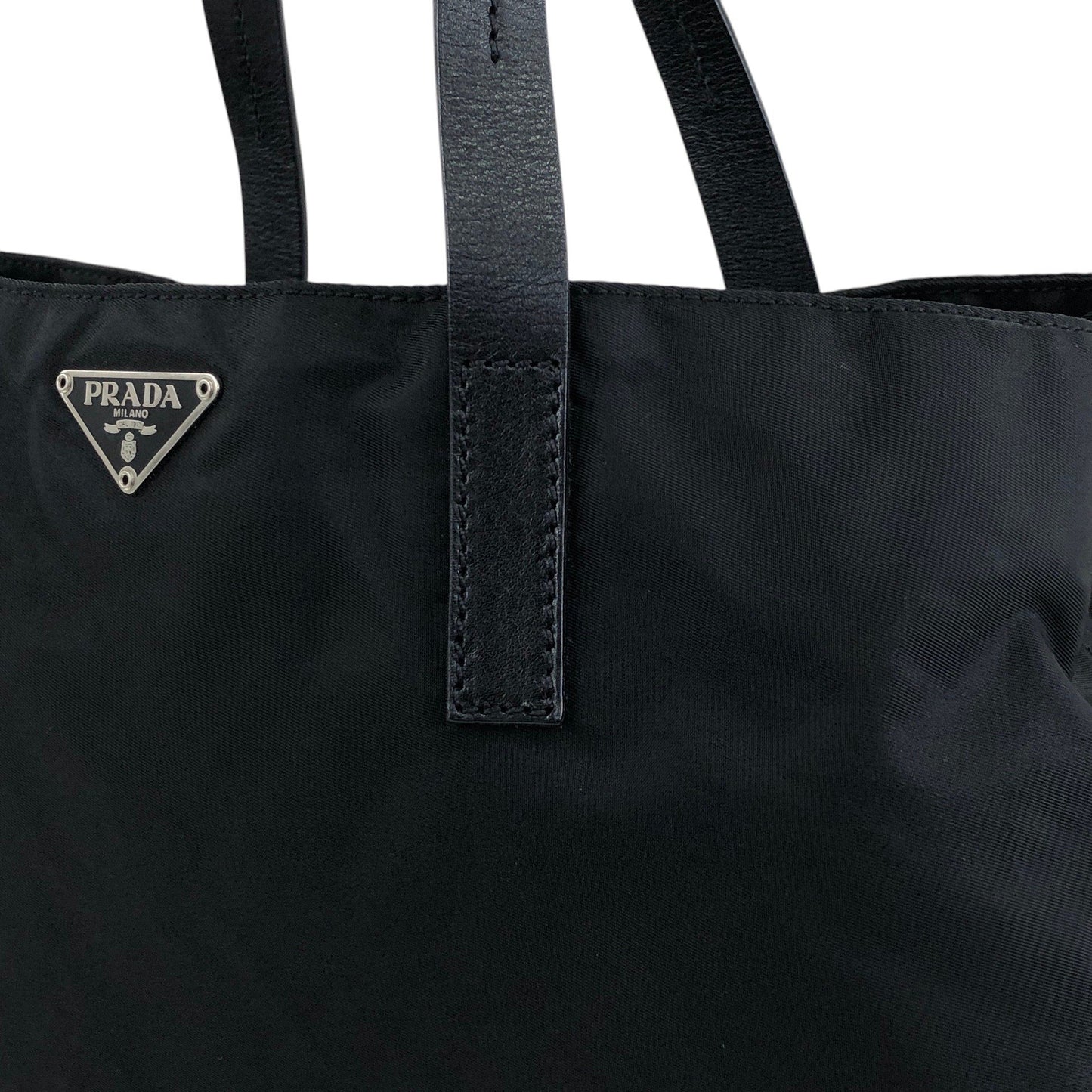 PRADA Tessuto Triangle Logo Totebag Black Vintage m6zub7