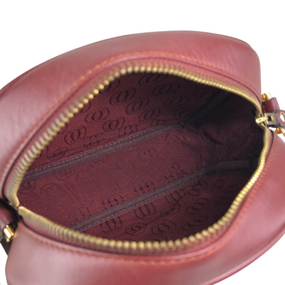 Cartier Logo Embossed Shoulder bag Bordeaux Vintage p8xu57
