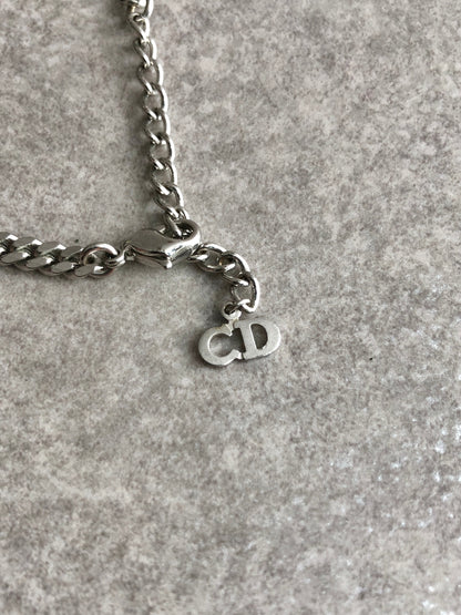 Christian Dior Logo Motif Bracelet Silver Vintage ib8m5k