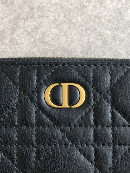 Christian Dior CD Logo Coin Purse Black Vintage hhfipp