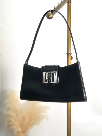 Salvatore Ferragamo Gancini Shoulder bag Black Vintage psuefg