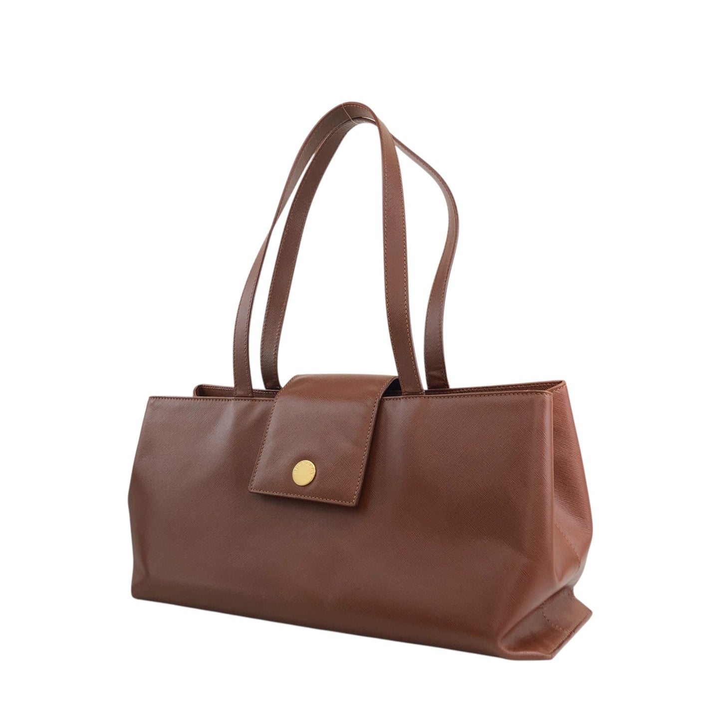 BURBERRY Flap Handbag Brown Vintage 3ex85e