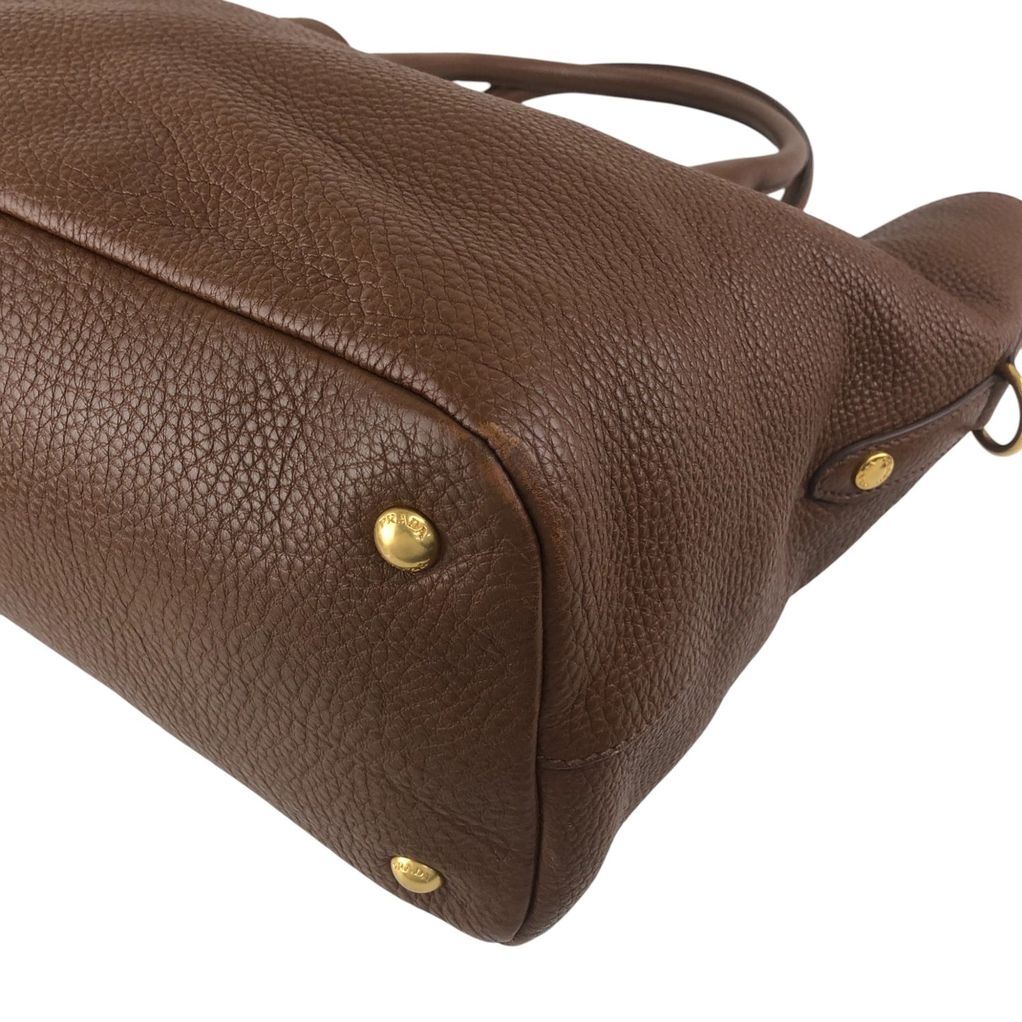 PRADA Logo Two-way Handbag Shoulder bag Brown Vintage y4cj6y