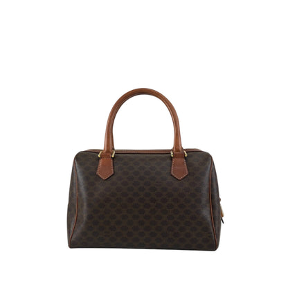 CELINE Macadam Blason Small Boston bag Handbag Brown Vintage 3wak2v