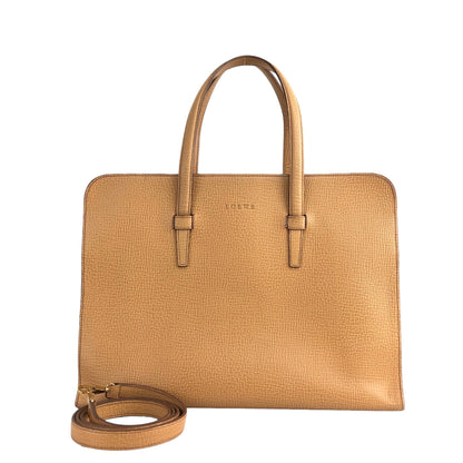 LOEWE Logo Two-way Handbag Shoulder bag Camel Vintage b8hesx