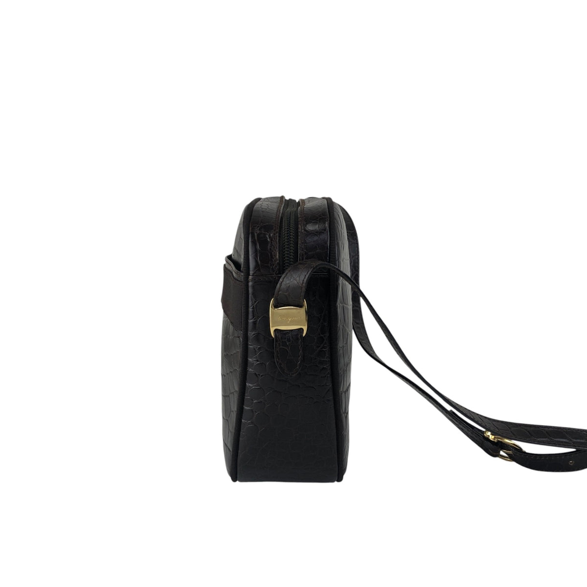 Salvatore Ferragamo Logo Shoulder bag Brown Vintage z3szbs