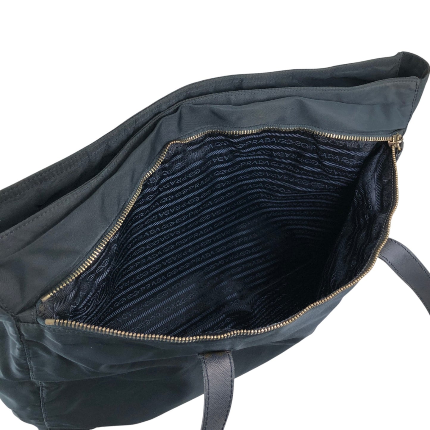 PRADA Tessuto Triangle Logo Totebag Black Vintage nvkgms