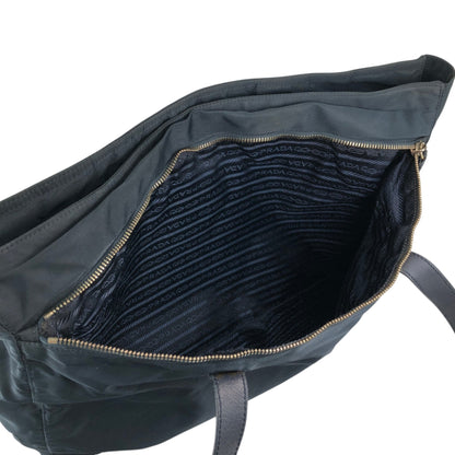 PRADA Tessuto Triangle Logo Totebag Black Vintage nvkgms