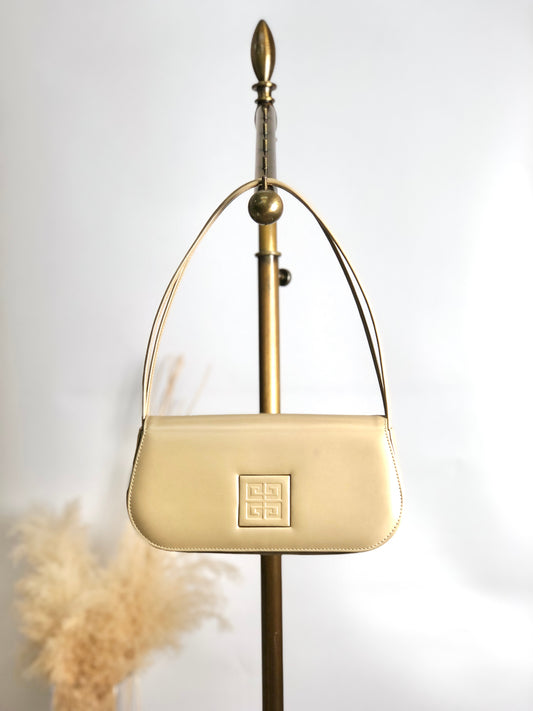 GIVENCHY Logo Handbag Beige Vintage f832t4