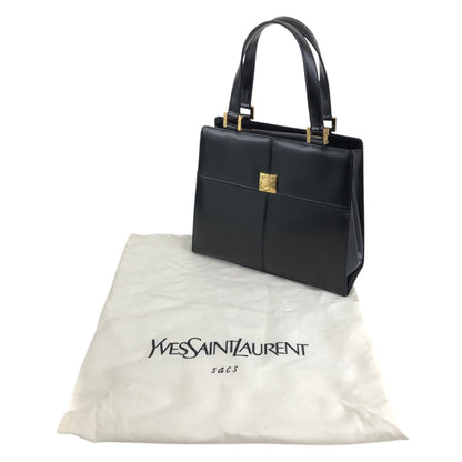 Yves Saint Laurent Logo Top Handle Handbag Black Vintage 8d84s4