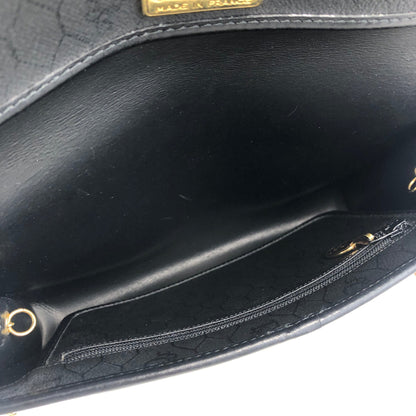Christian Dior Logo Honeycomb Pattern Drawstring Chain Crossbody Shoulder bag Black Vintage fm82u8