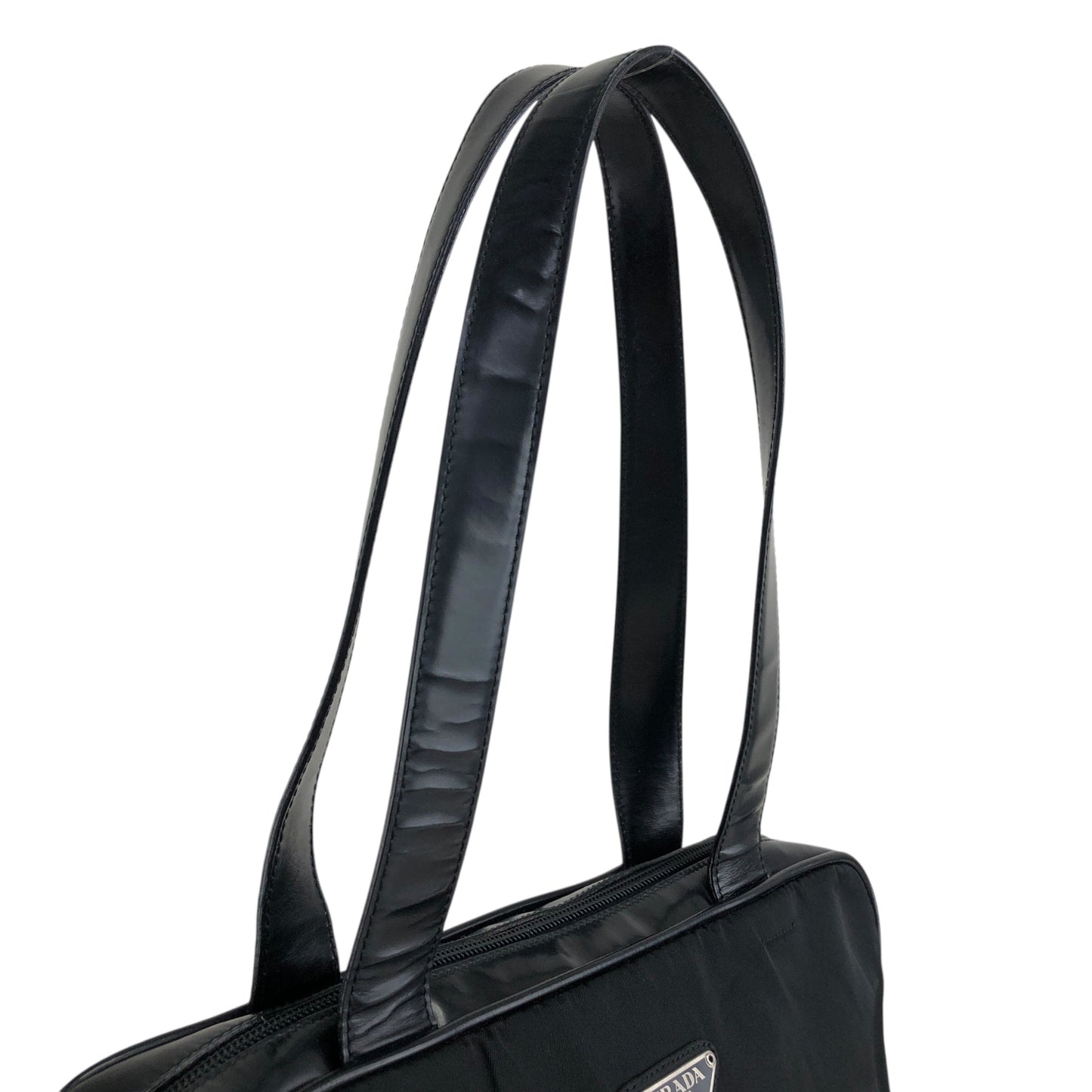 PRADA Triangle Logo Padlock Totebag Black Vintage 5g8nni