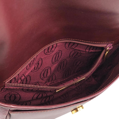 Cartier Flap Shoulder bag Bordeaux Vintage 63gc86