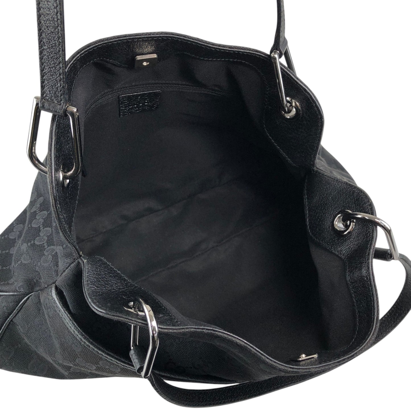 GUCCI Logo Shoulder bag Handbag Black Vintage nwnyi4