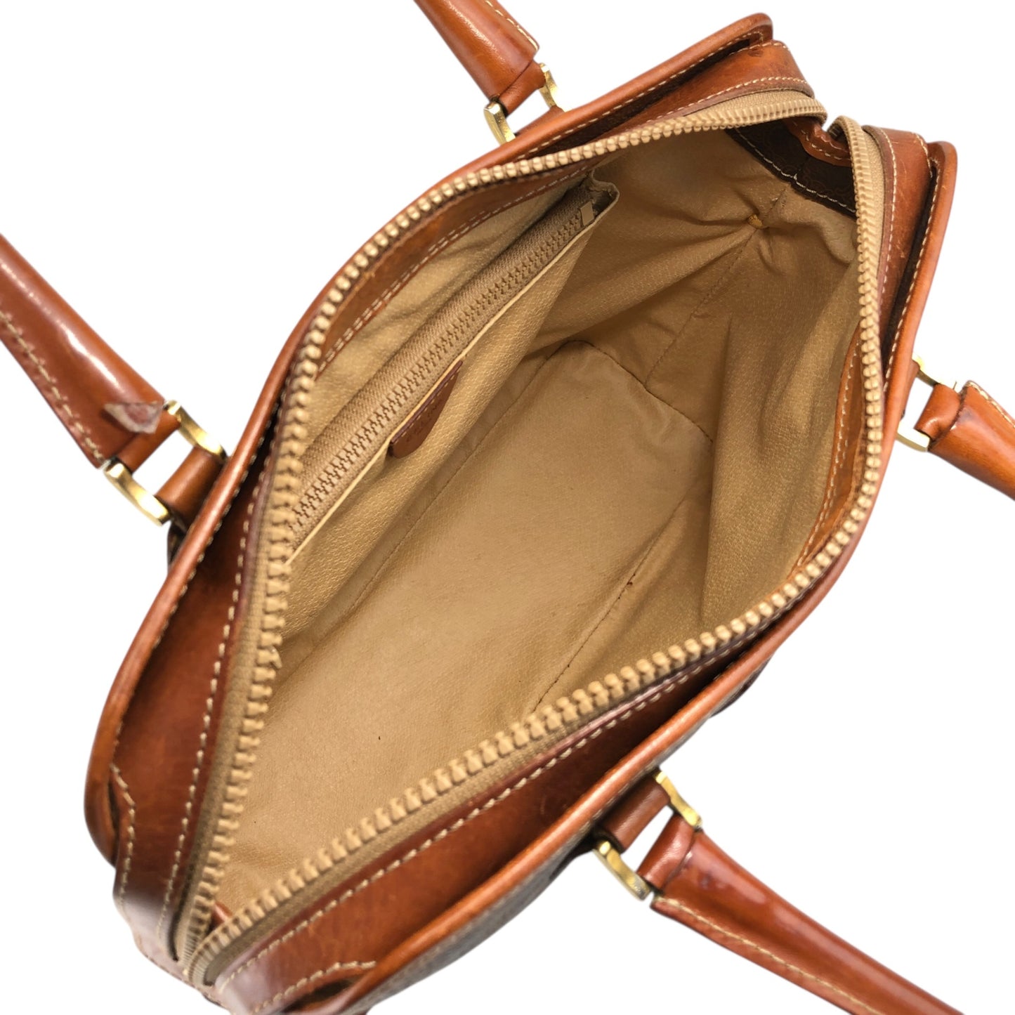 CELINE Macadam Blason Handbag Brown Vintage yry5hb