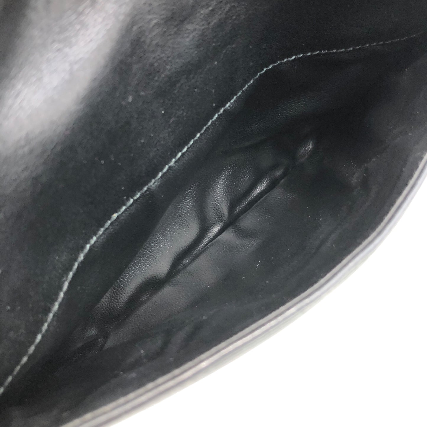 CELINE Triomphe Stitch Chain Shoulder bag Black Vintage 8u4mtc