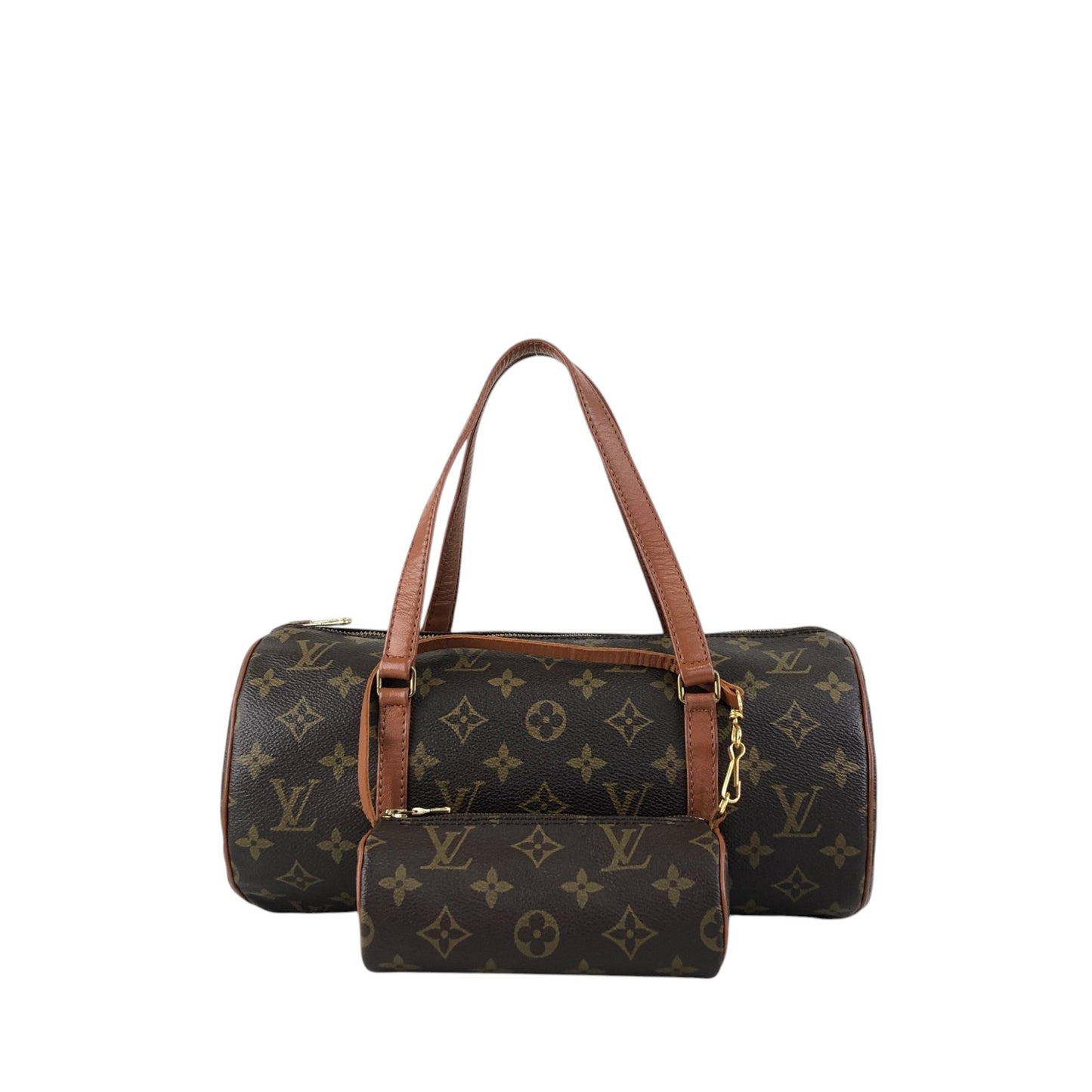 LOUIS VUITTON Monogram Handbag Pouch Brown Vintage kkcs2t