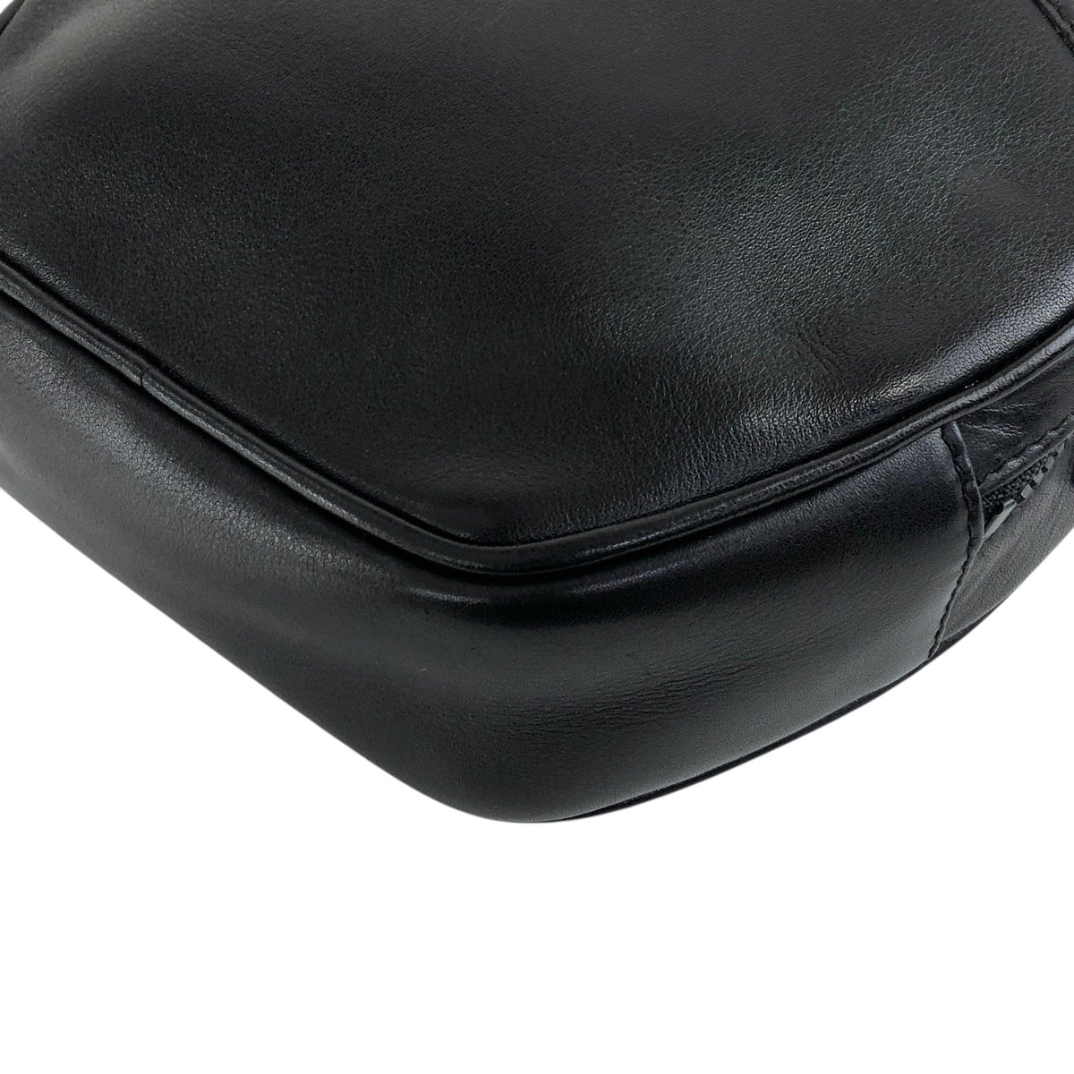 CELINE Gancini Shoulder bag Black Vintage mes4uh
