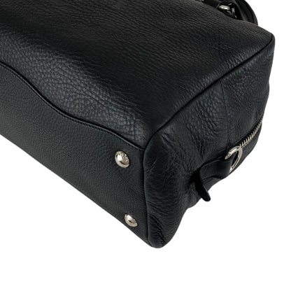 PRADA Logo Embossed Small Boston bag Handbag Black Vintage ydeszs