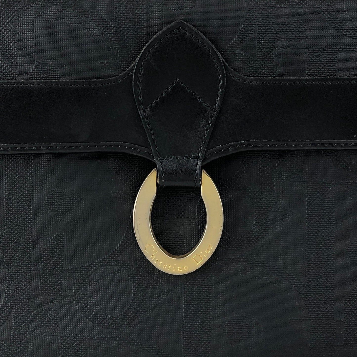 Christian Dior Trotter Logo Two-way Handbag Shoulder bag Black Vintage x7s3ai