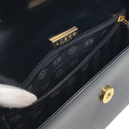 LOEWE Logo Shoulder bag Black Vintage unjut8