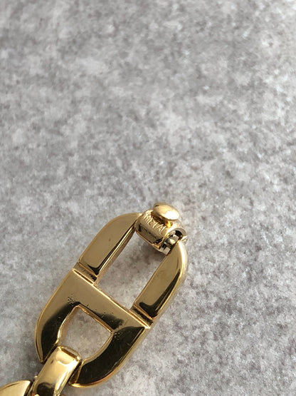 Christian Dior CD Logo Motif Bracelet Gold Vintage vjfg4u