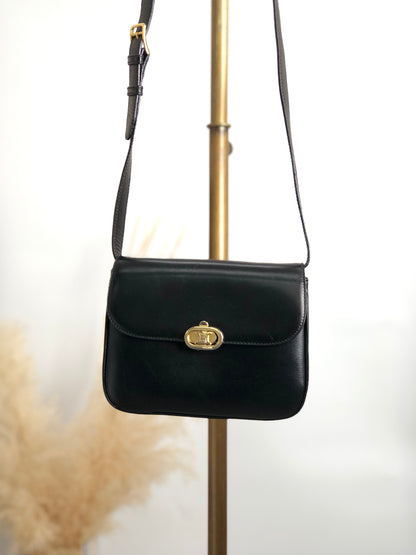 CELINE Blason Crossbody Shoulder bag Black Vintage d6wbur