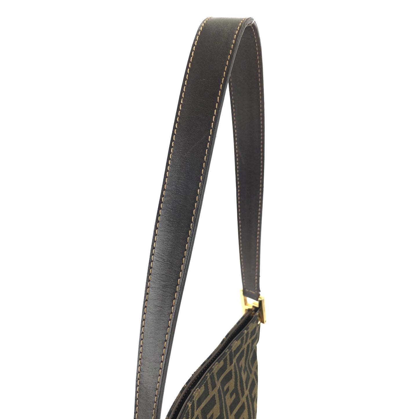 FENDI Zucca Jacquard Leather Shoulder bag Brown Vintage nxiyf3
