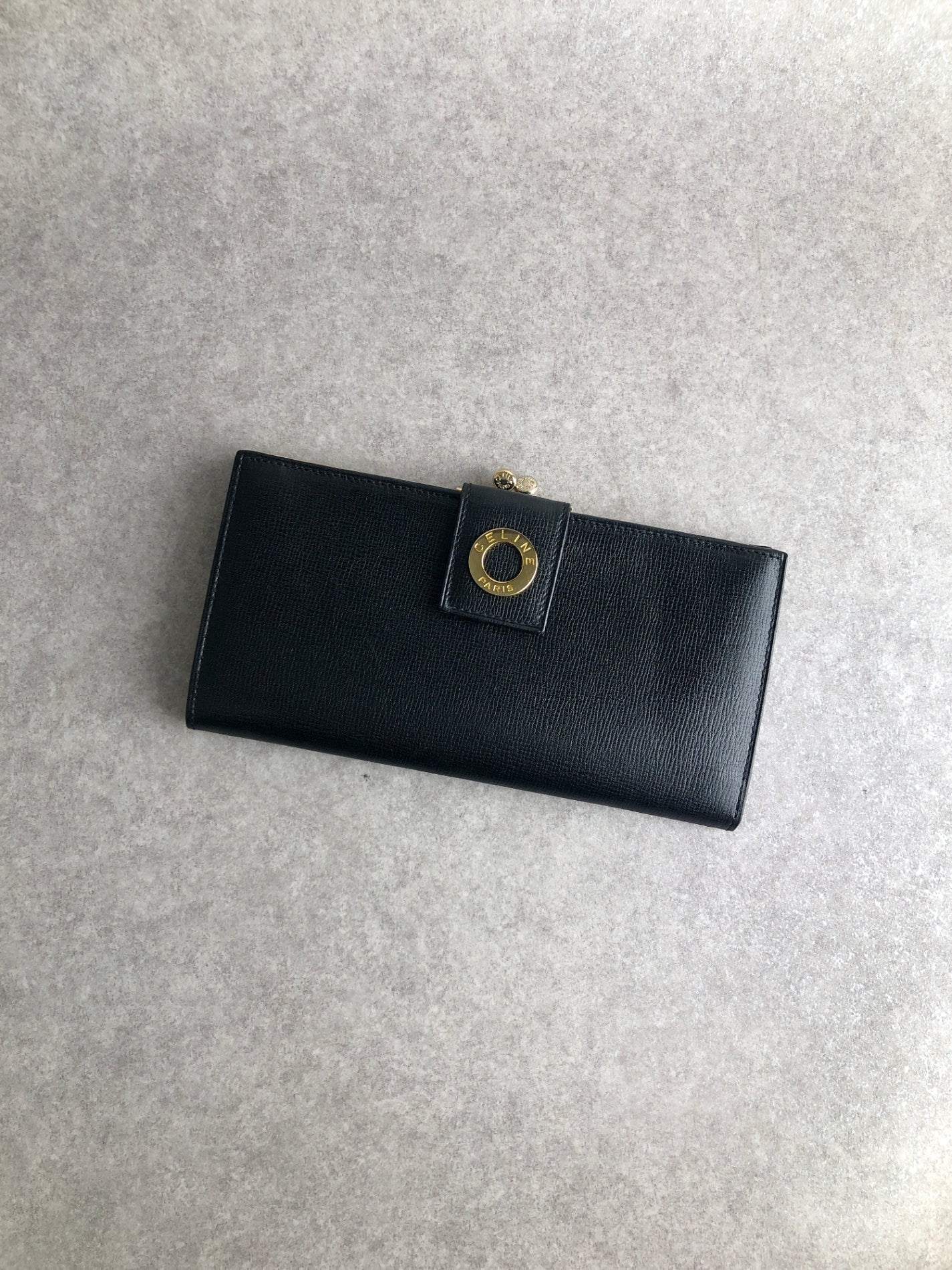 CELINE Circle Long Wallet Black Vintage eb8j2d