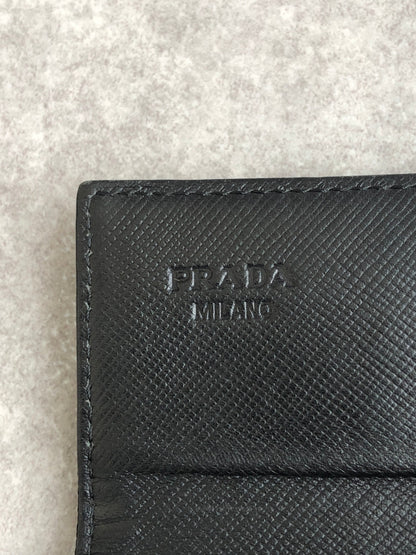 PRADA Tessuto Triangle Logo Coin Purse Black Vintage 5na2pc