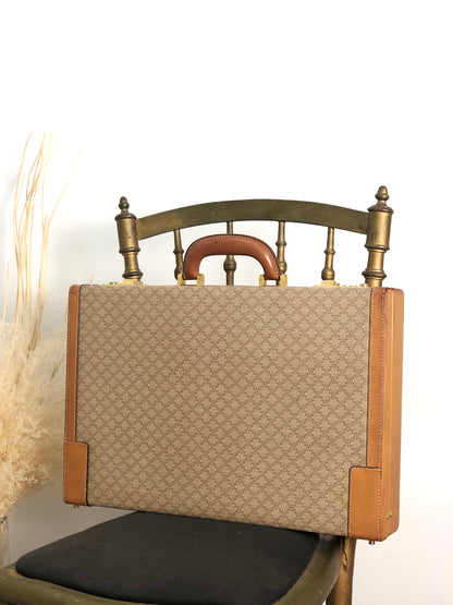 CELINE Macadam Handbag Trunk Case Beige Vintage mp7ck6