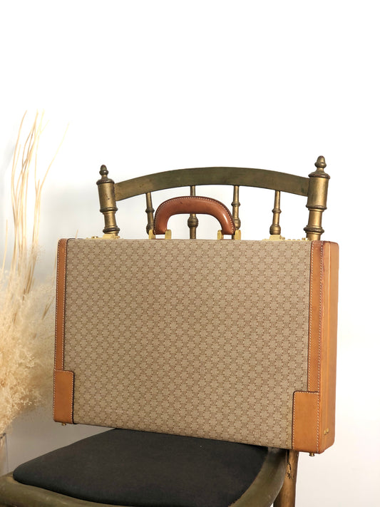 CELINE Macadam Handbag Trunk Case Beige Vintage mp7ck6