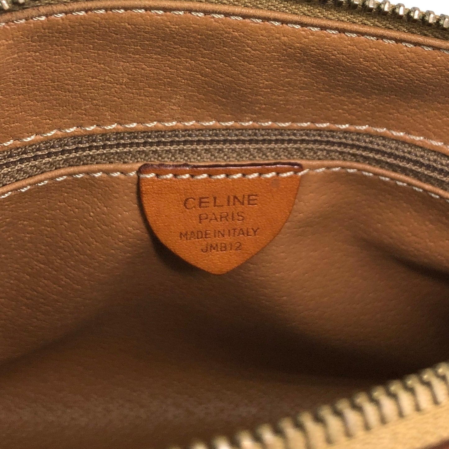 CELINE Macadam Two-way Small Handbag Shoulder bag Brown Vintage nvyja5