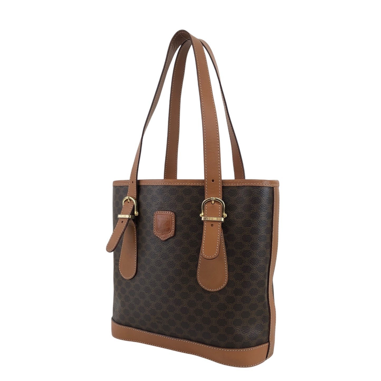 CELINE Macadam Blason Handbag Shoulder bag Brown Vintage hzzr6z