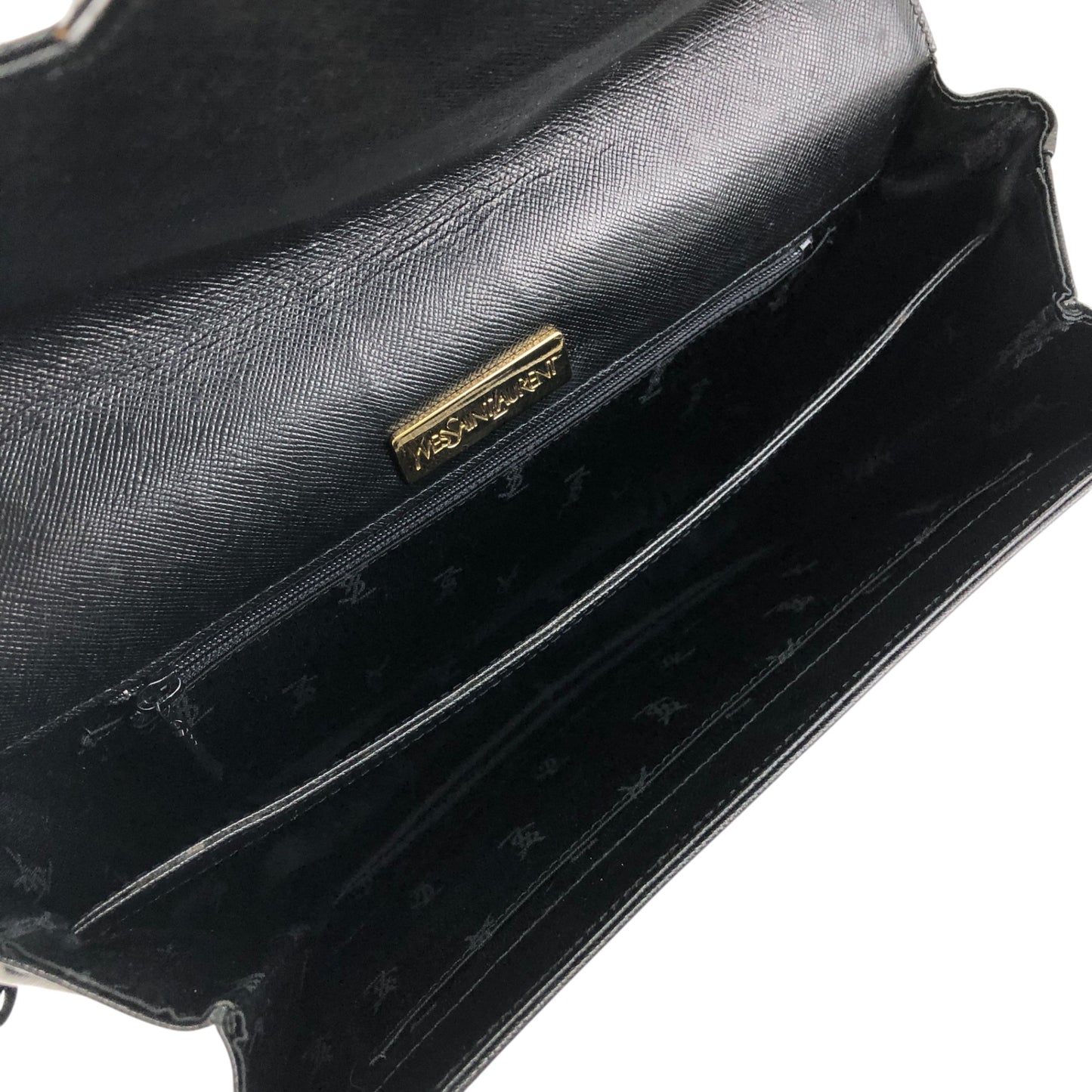 Yves Saint Laurent YSL Logo Shoulder bag Black Vintage kua56p
