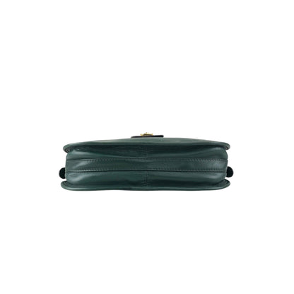 CELINE Gancini Shoulder bag Green Vintage jh6t3a
